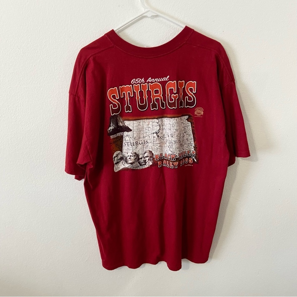 Vintage 2005 Sturgis biker rally graphic T-shirt men’s XL Eagle black hills - Picture 2 of 7